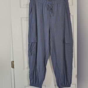 NWOT Blue lightweight cargo joggers, size 2X 14/16
